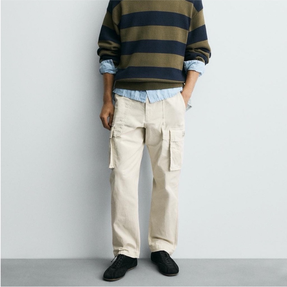 NWT Zara Men's Beige Cargo Pants size 32